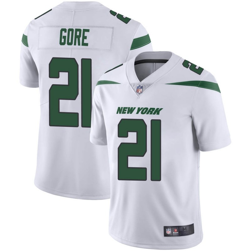Men's New York Jets White #21 Frank Gore Vapor Untouchable Limited Stitched Jersey